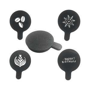 Coffee / Cappuccino / Latte Stencil Set - 4 Stencils with Cover and Lid