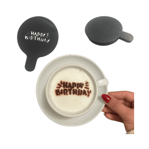 Coffee / Cappuccino / Latte Stencil Set - 4 Stencils with Cover and Lid