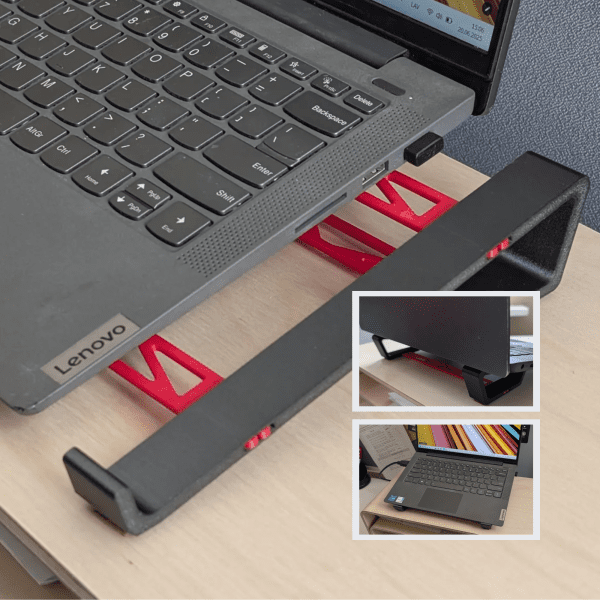 Ergonomic Laptop Riser Stand - 15 - Black / Red