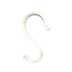 White Plastic Shower Curtain Hooks - Pack 9
